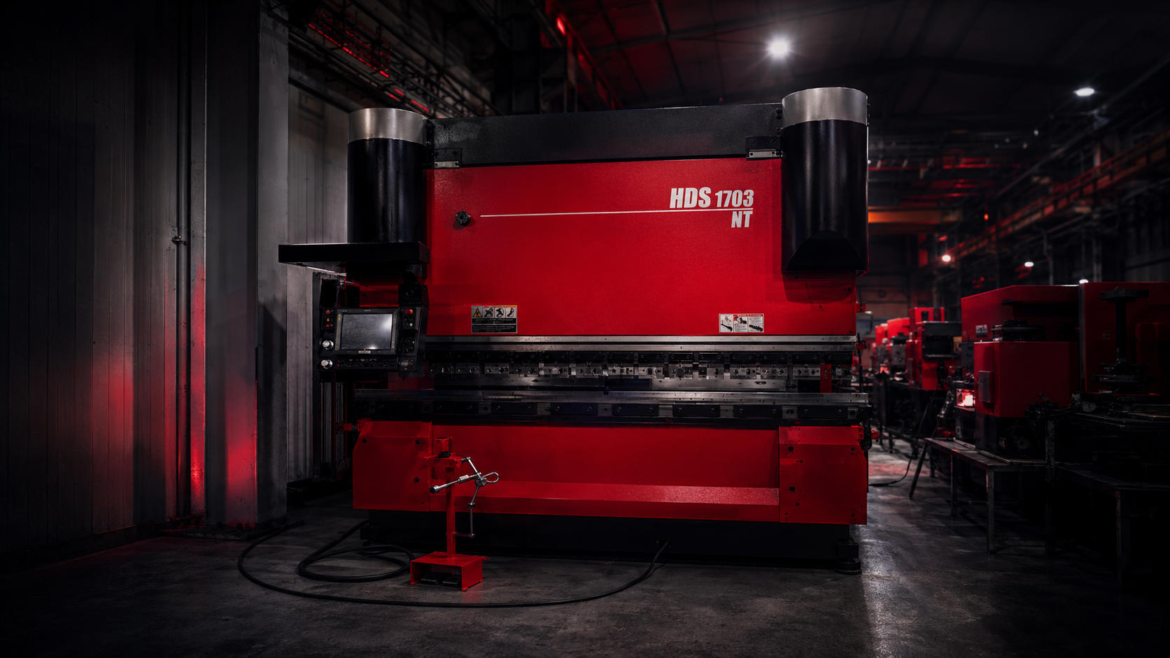 Press brake on a machine shop floor